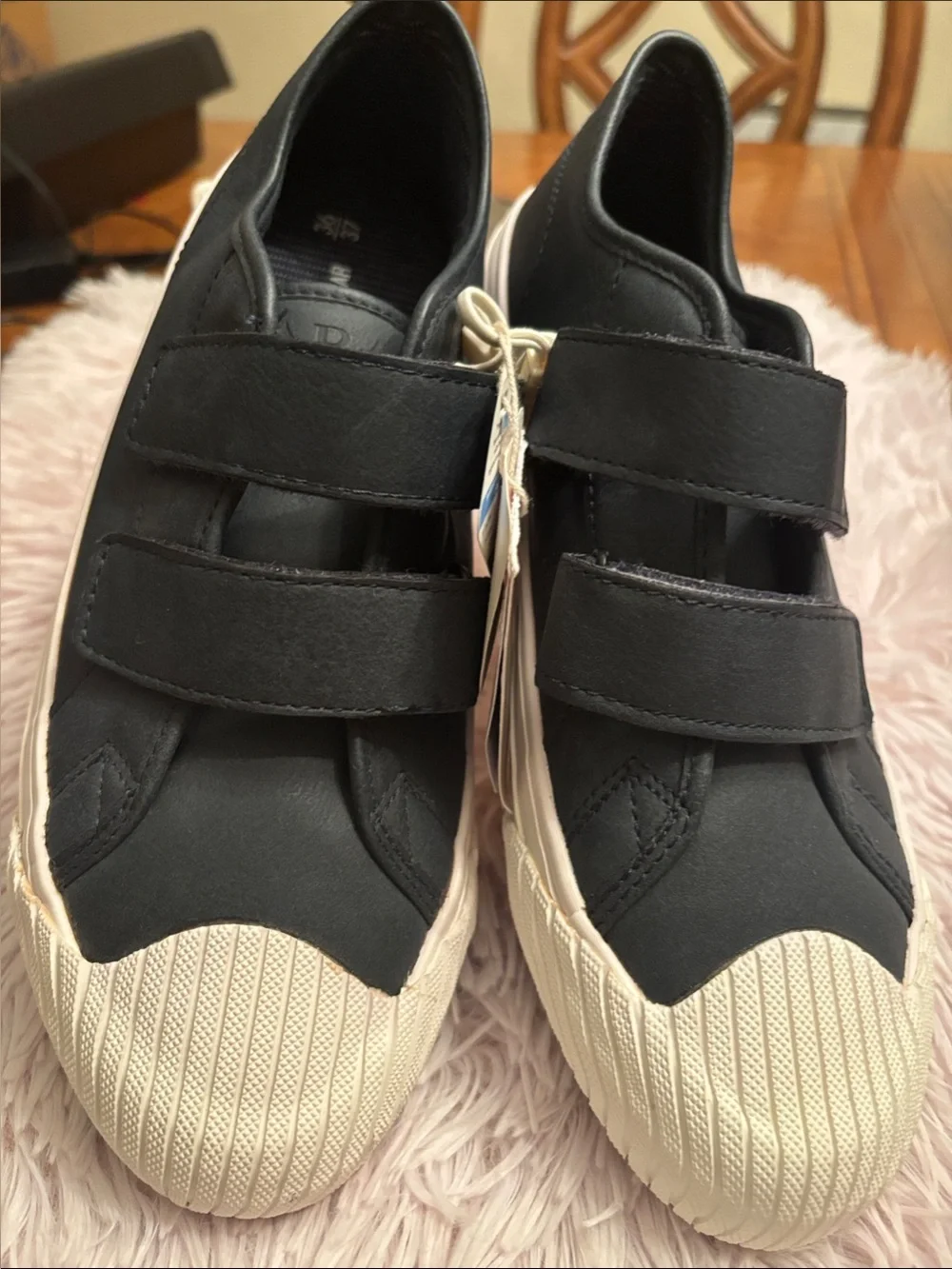 Zara Navy Blue Sneakers with Cream Ribbed Toe